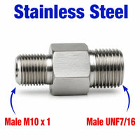 M10x1 Male to UNF7/16 Male Stainless Steel 304 Sensor Adaptor Fittings Conversion