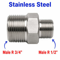 BSPT Tapered R 3/4 inch Male to BSPT Tapered R 1/2 inch Male Stainless Steel 304 Sensor Adaptor Fittings Conversion