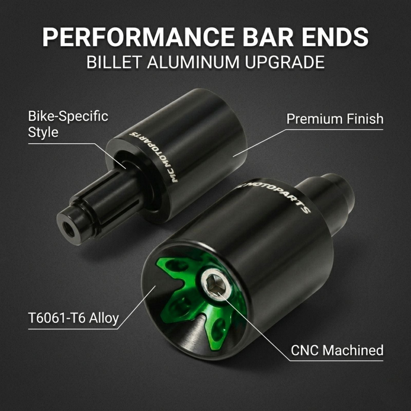 Compatible con extremos de barra CNC Aprilia Dorsoduro 1200 Mana 850 ATOM.