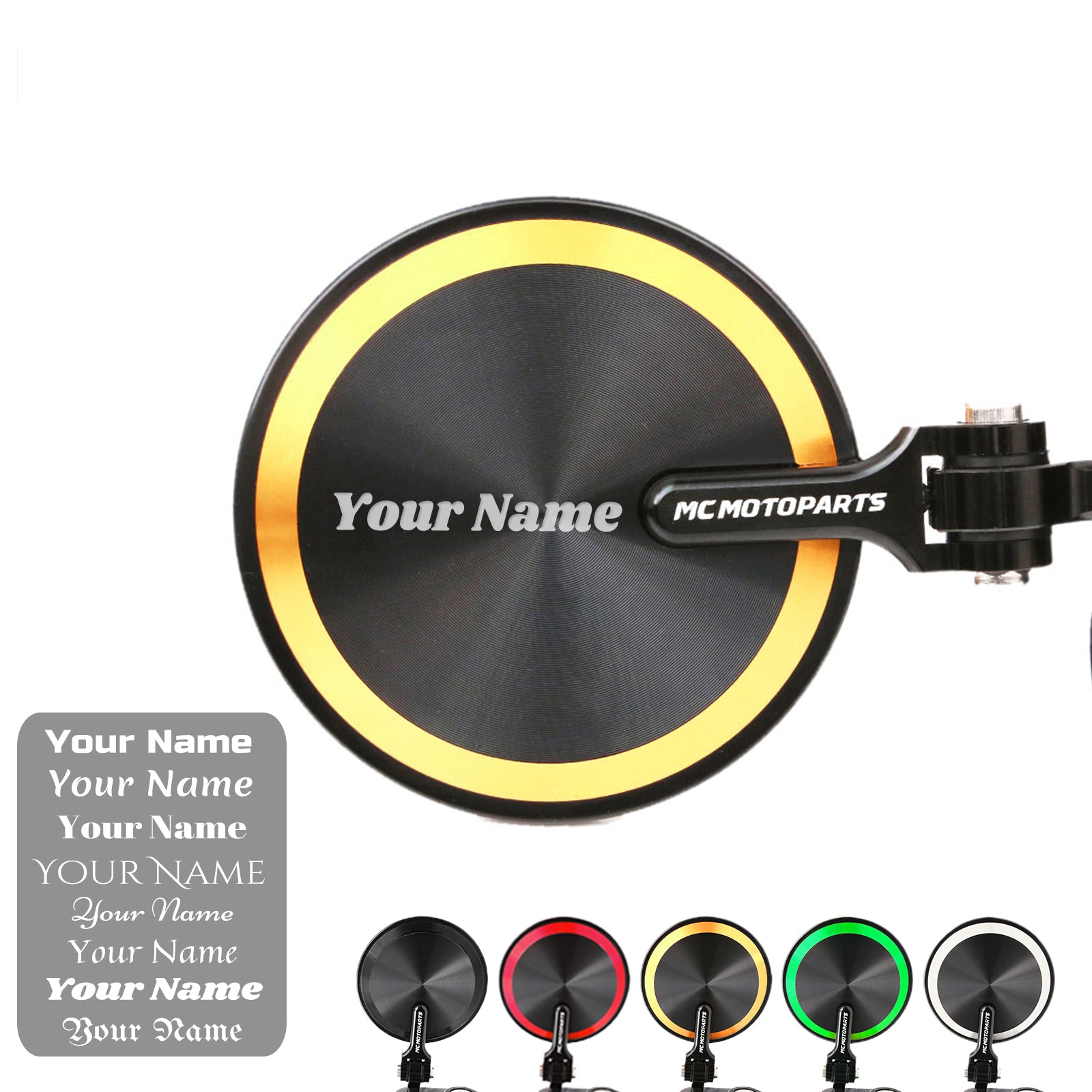 Fit Yamaha T-MAX YZF R125 XSR 700 900 Reborn CNC Bar End Mirrors Custom Engraved - MC Motoparts