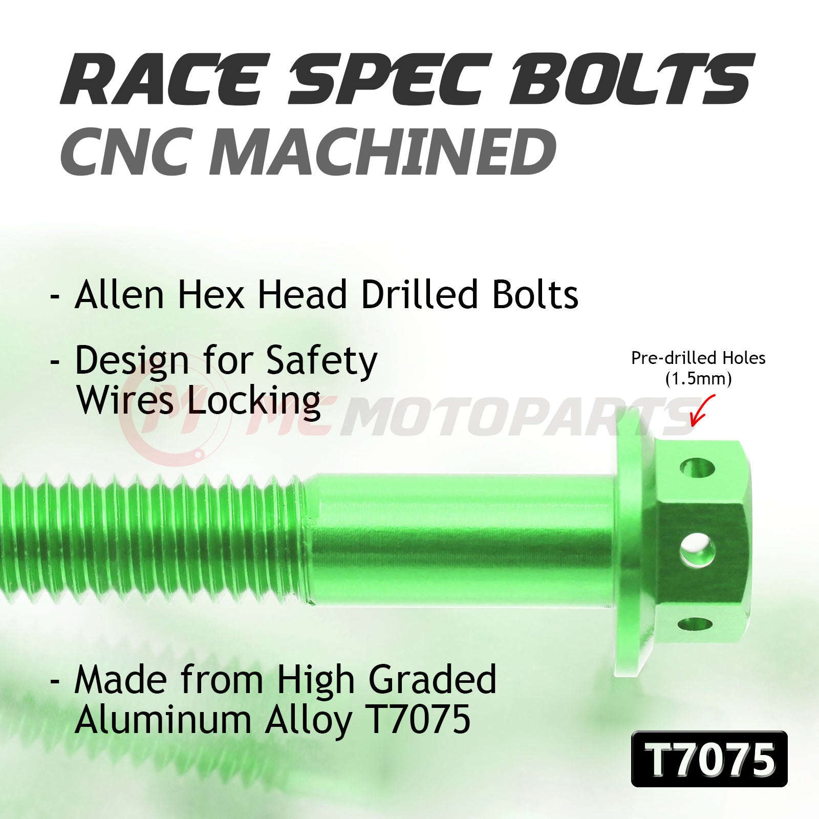 CNC race spec M6 crankcase cover bolts for Triumph Trident 660 2020-2025, detailed close-up of MC Motoparts bolt kit