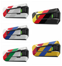 Skin for Cardo Packtalk Edge – Glossy or Matte Vinyl Decal Wrap – Racing Stripe Series (1pc)