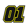 Personalize Custom MX Dirt Bike Motorcycle Racing Number Stickers - Carbon Fiber Style - MC Motoparts