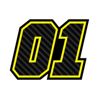 Personalize Custom MX Dirt Bike Motorcycle Racing Number Stickers - Carbon Fiber Style - MC Motoparts