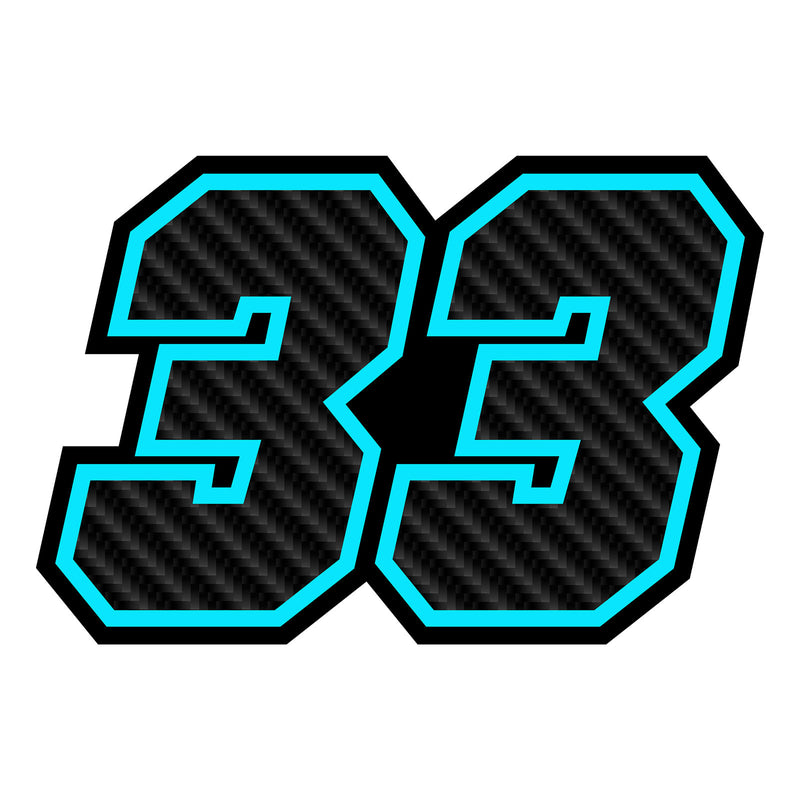 Personalize Custom MX Dirt Bike Motorcycle Racing Number Stickers - Carbon Fiber Style - MC Motoparts