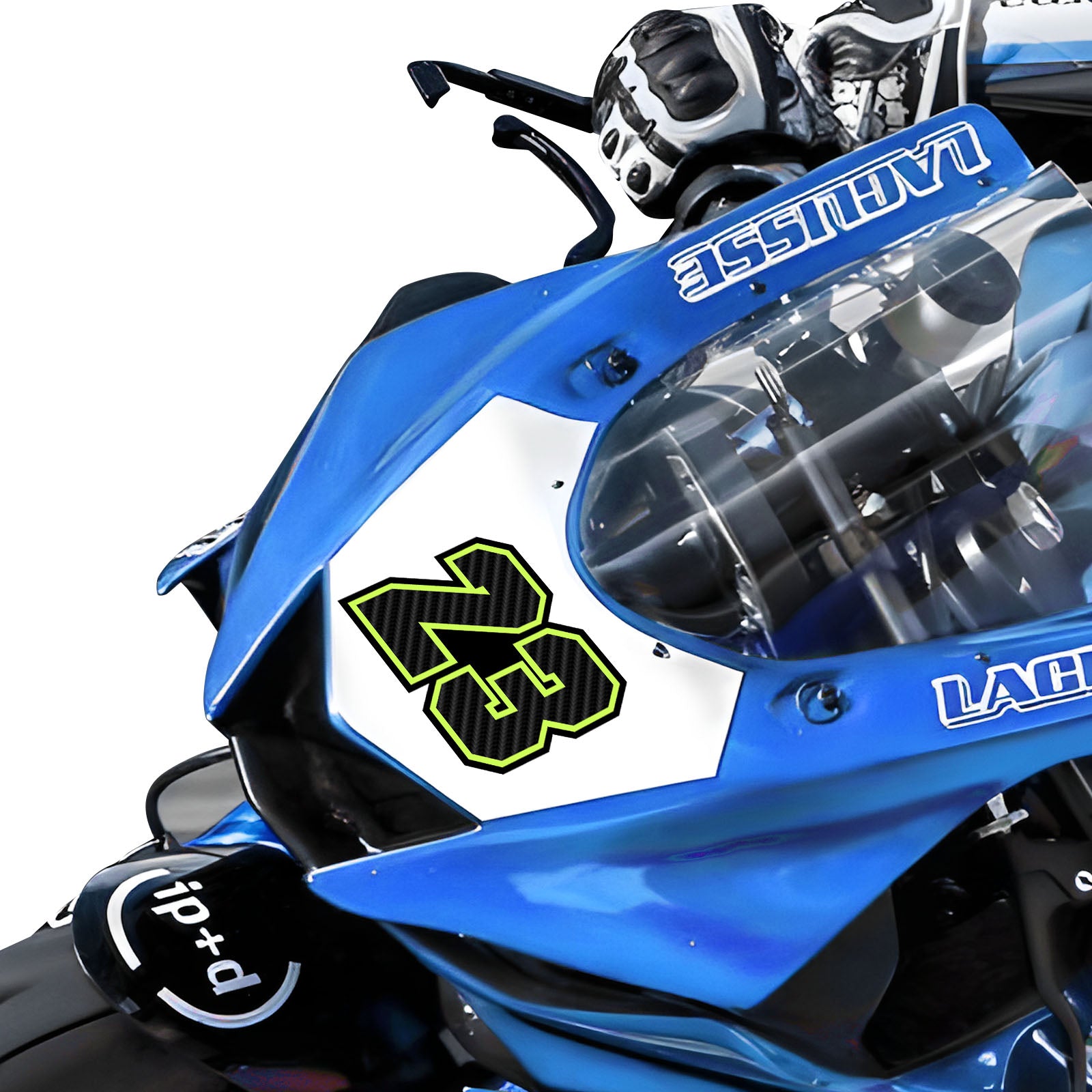 Personalize Custom MX Dirt Bike Motorcycle Racing Number Stickers - Carbon Fiber Style - MC Motoparts