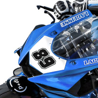 Personalize Custom MX Dirt Bike Motorcycle Racing Number Stickers - Carbon Fiber Style - MC Motoparts