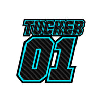 Personalize Custom MX Dirt Bike Motorcycle Racing Number Name Stickers - Carbon Fiber Style - MC Motoparts