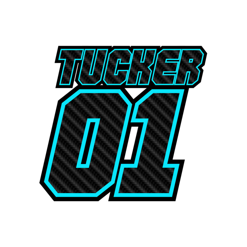 Personalize Custom MX Dirt Bike Motorcycle Racing Number Name Stickers - Carbon Fiber Style - MC Motoparts