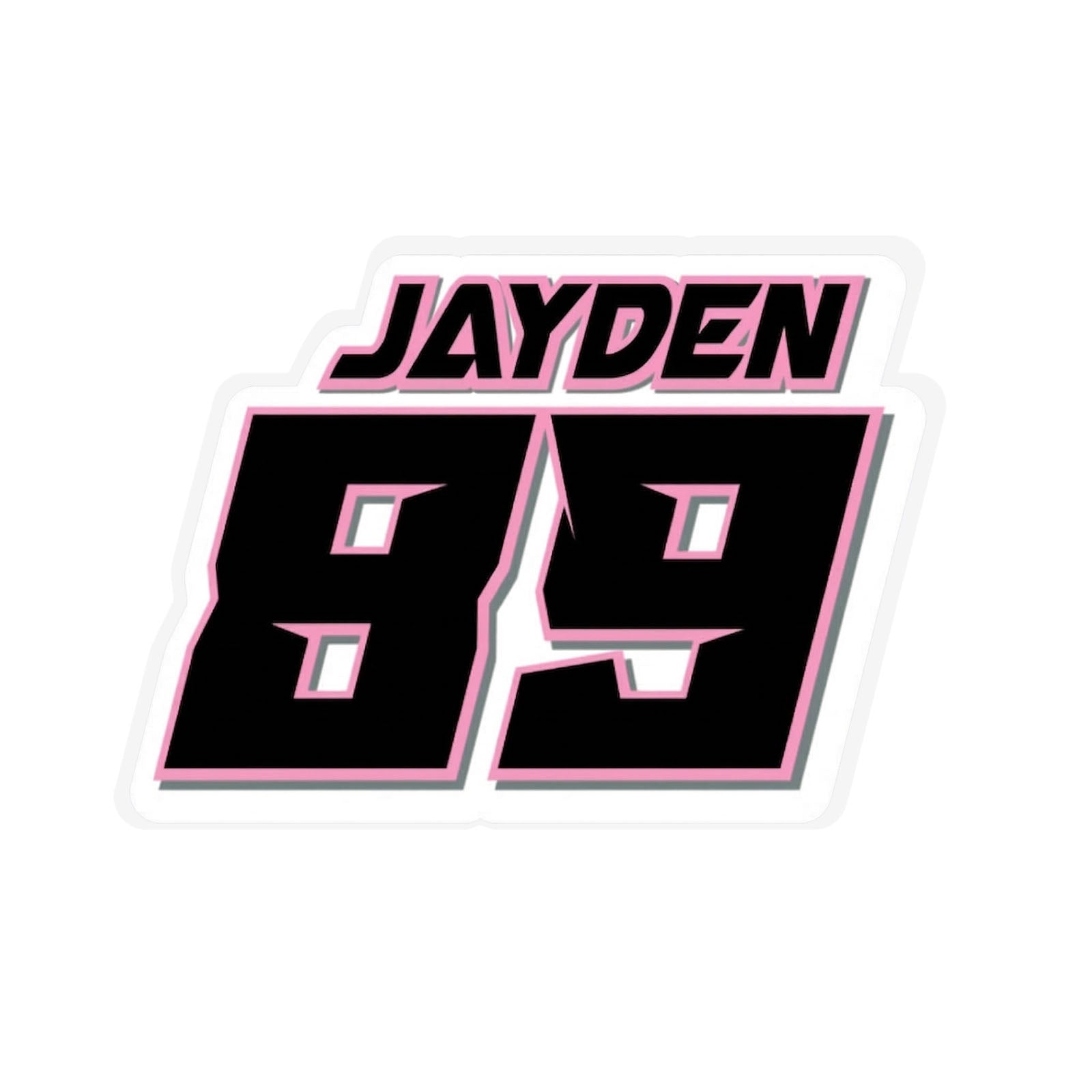 Three black custom racing number stickers with names for dirt bikes, motocross, and motorcycles by MC Motoparts.