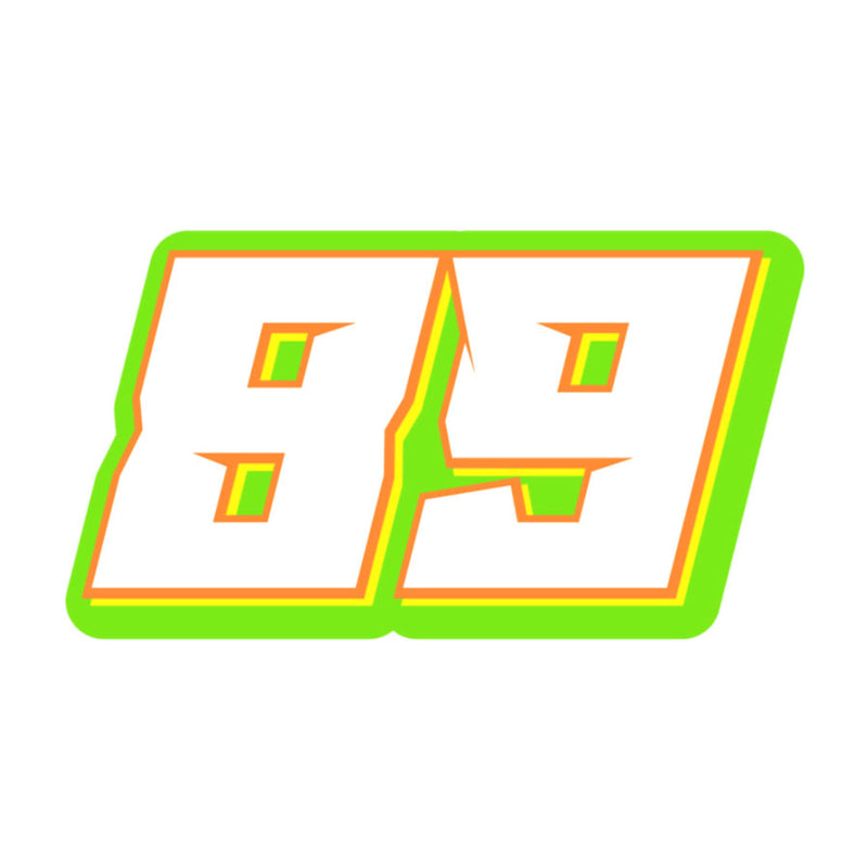 Three black vinyl racing number stickers with white numbers for dirt bikes, motocross, and motorcycles by MC Motoparts.
