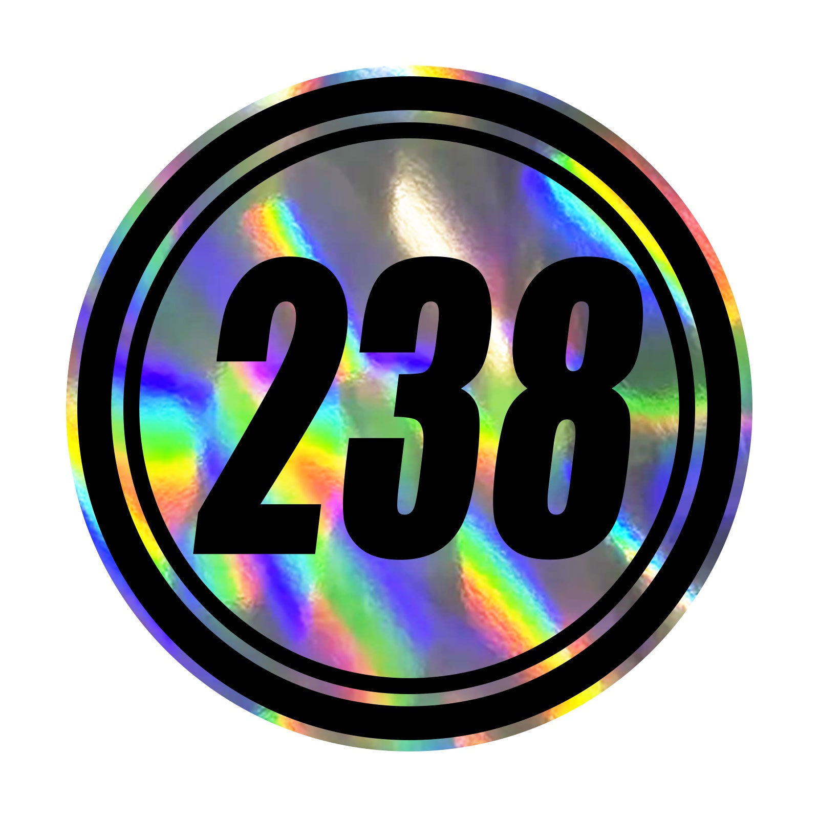 Custom Holographic Racing Number Stickers for Cars (Set of 2) - RCC001
