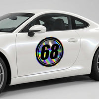Custom Holographic Racing Number Stickers for Cars (Set of 2) - RCC001