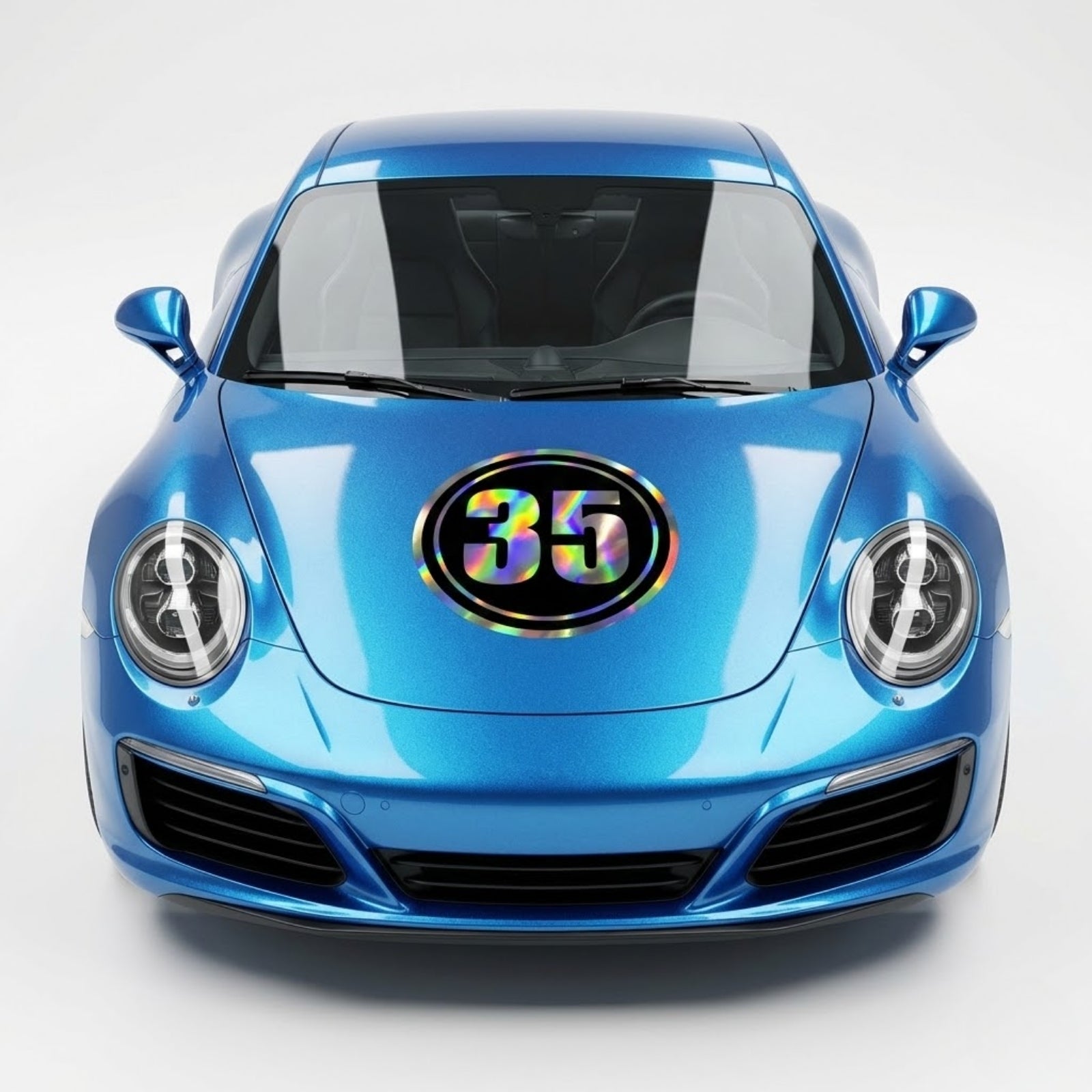 Custom Holographic Racing Number Stickers for Cars (Set of 2) - RCC002