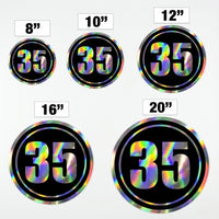 Custom Holographic Racing Number Stickers for Cars (Set of 2) - RCC002