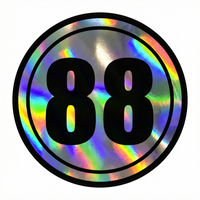 Custom Holographic Racing Number Stickers for Cars (Set of 2) - RCC003