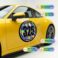 Custom Holographic Racing Number Stickers for Cars (Set of 2) - RCC004