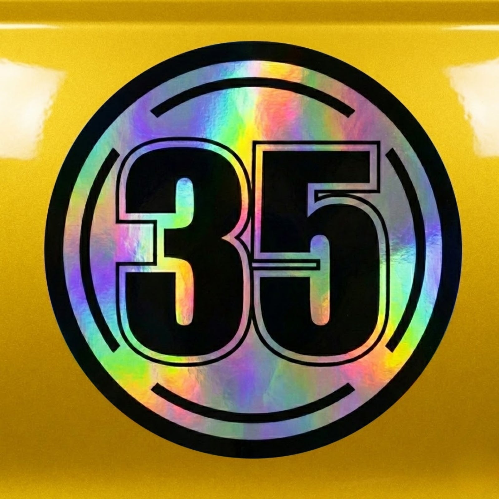 Custom Holographic Racing Number Stickers for Cars (Set of 2) - RCC004