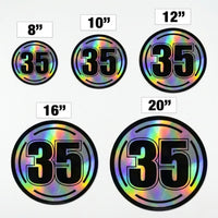 Custom Holographic Racing Number Stickers for Cars (Set of 2) - RCC004