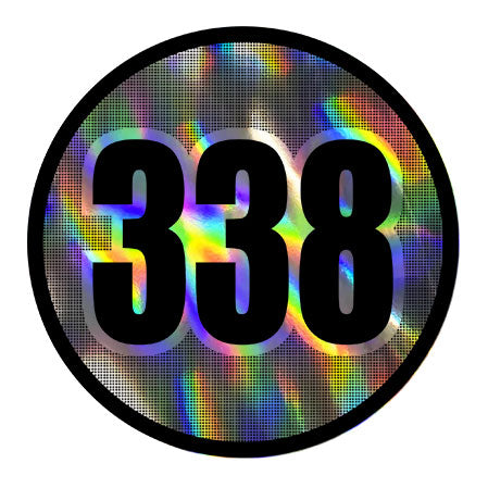 Custom Holographic Racing Number Stickers for Cars (Set of 2) - RCC005