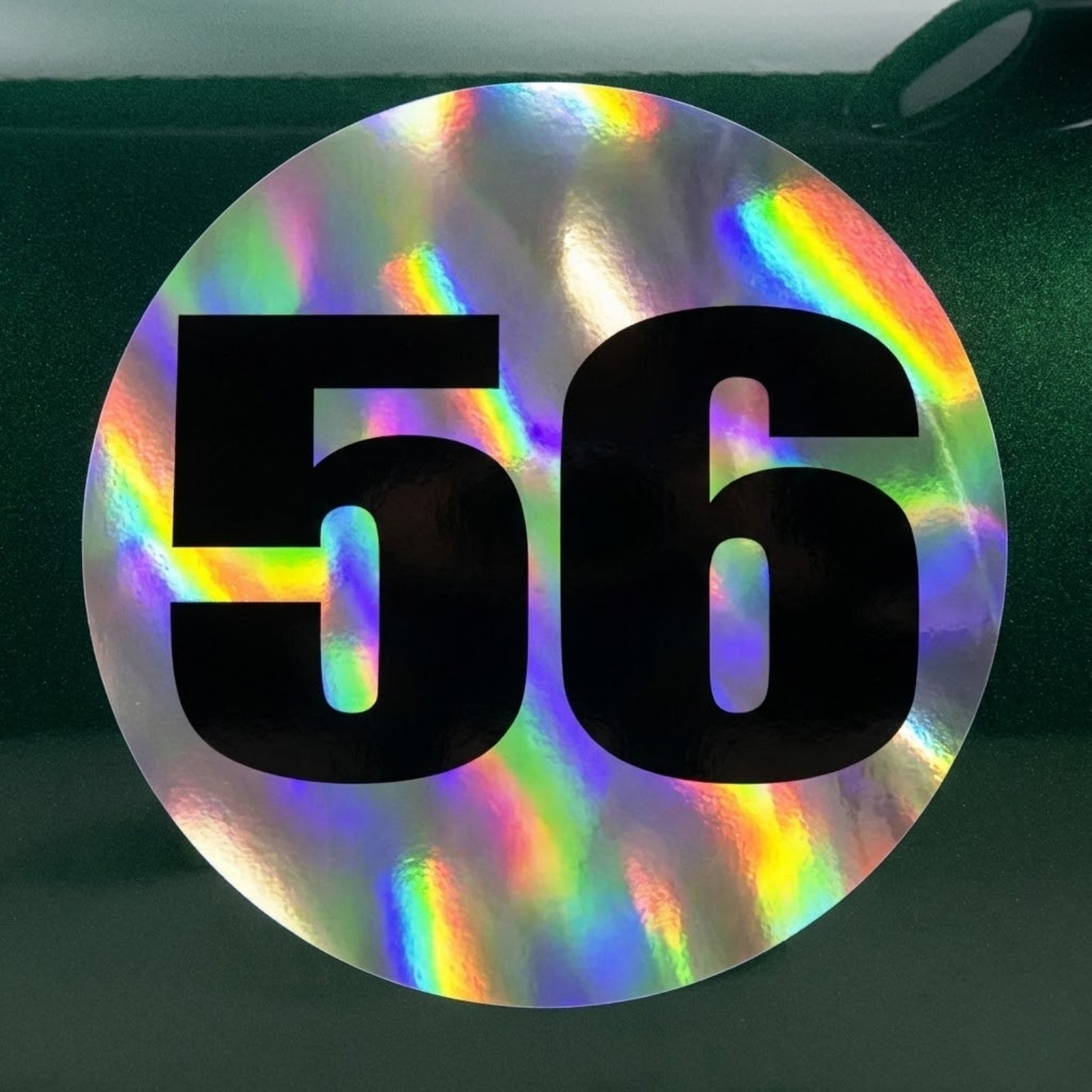 Custom Holographic Racing Number Stickers for Cars (Set of 2) - RCC006