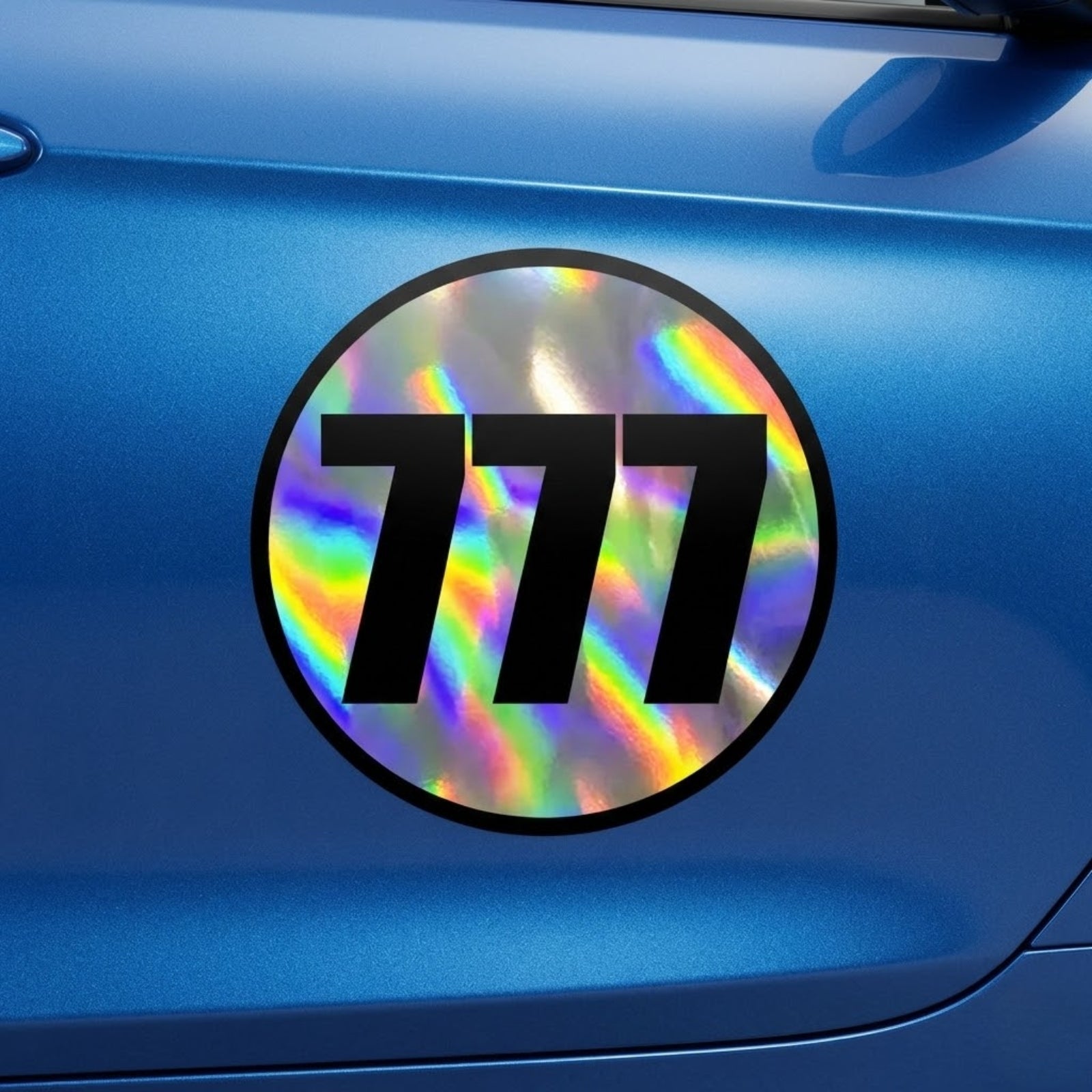 Custom Holographic Racing Number Stickers for Cars (Set of 2) - RCC006B