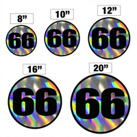 Custom Holographic Racing Number Stickers for Cars (Set of 2) - RCC006B