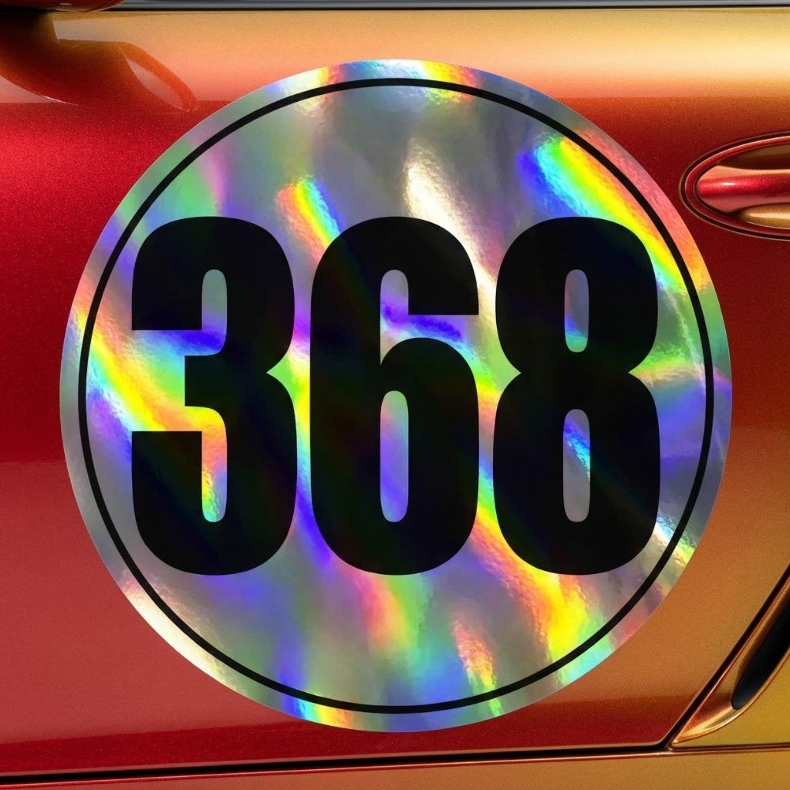 Custom Holographic Racing Number Stickers for Cars (Set of 2) - RCC006T