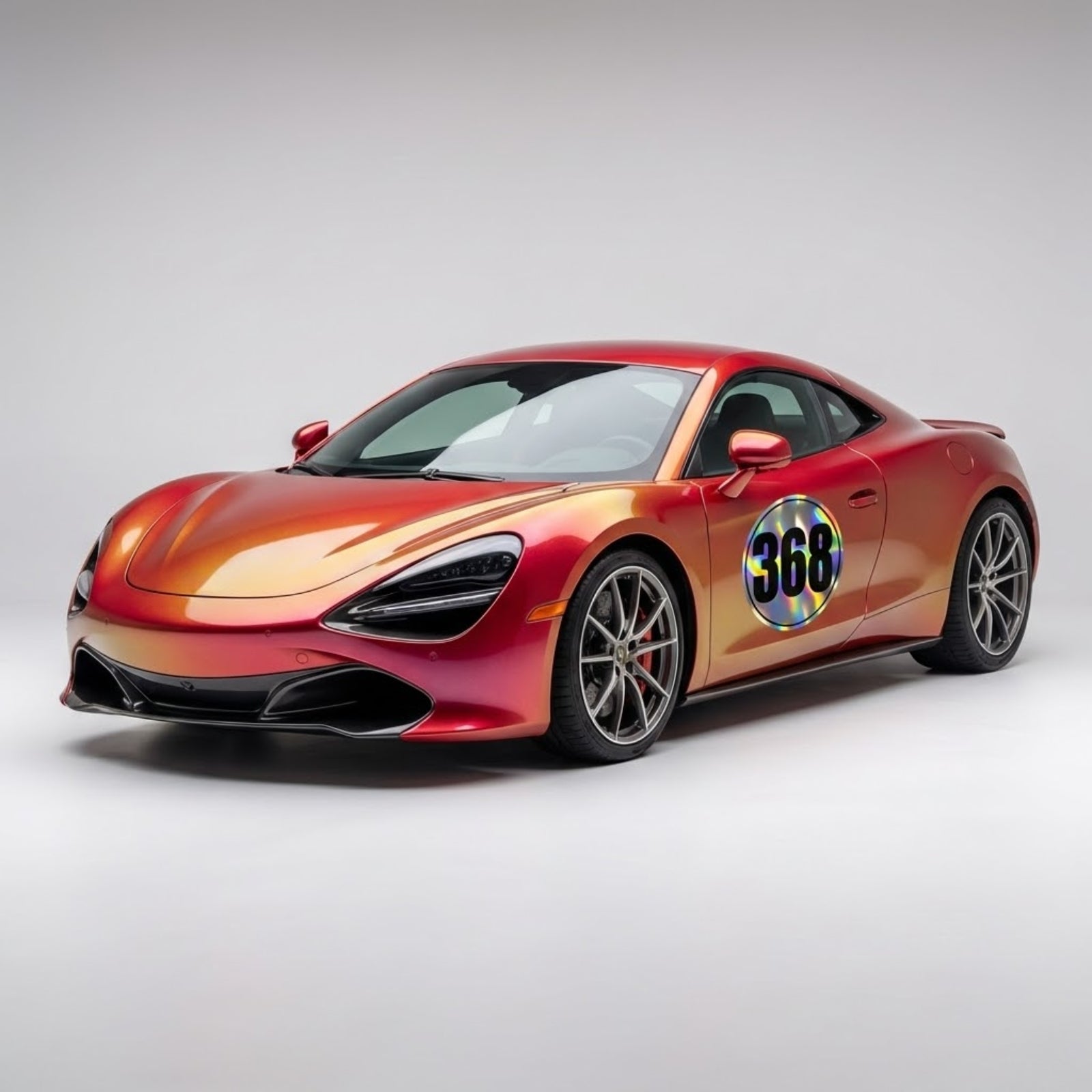 Custom Holographic Racing Number Stickers for Cars (Set of 2) - RCC006T