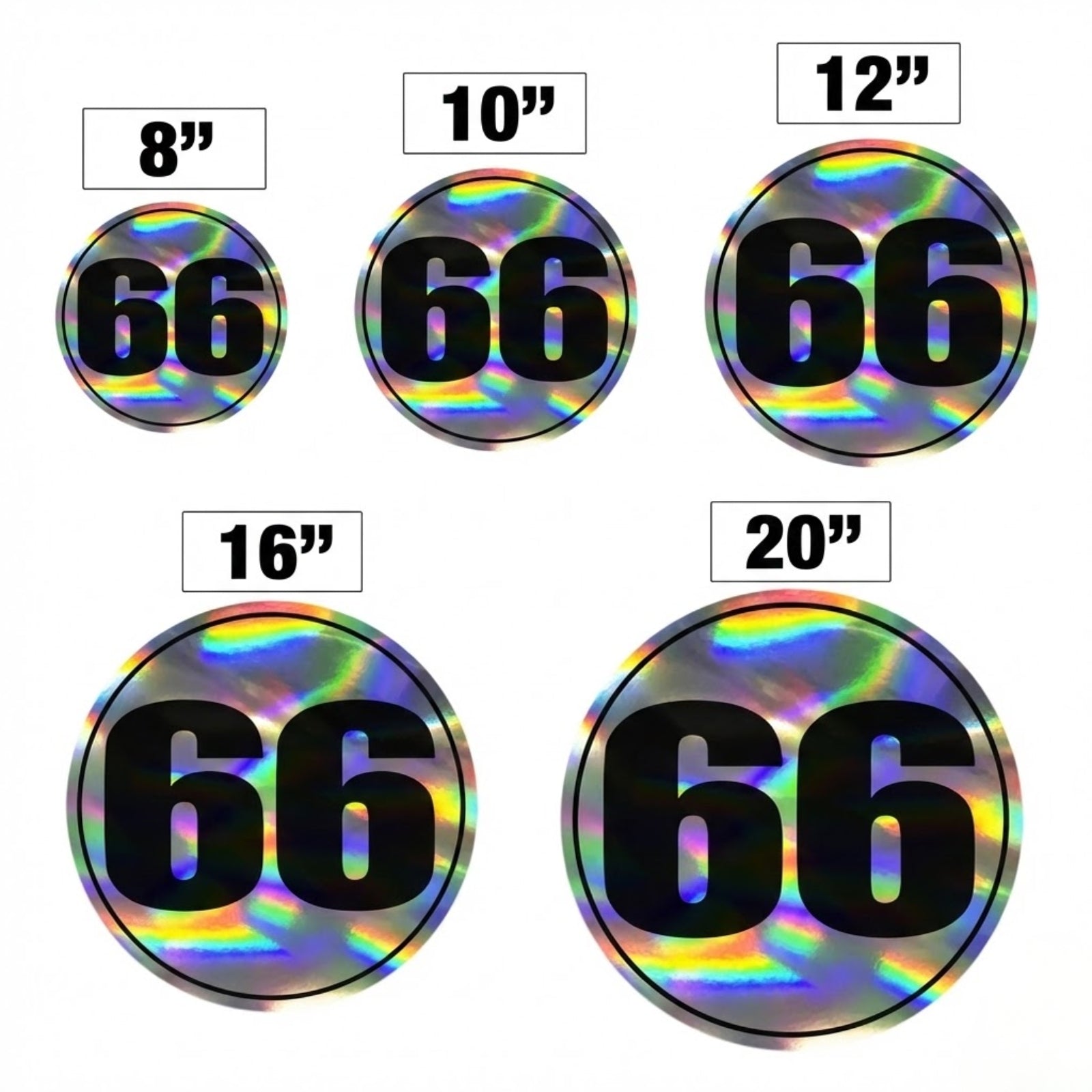 Custom Holographic Racing Number Stickers for Cars (Set of 2) - RCC006T