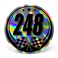 Custom Holographic Racing Number Stickers for Cars (Set of 2) - RCC007