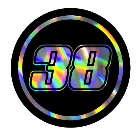 Custom Holographic Racing Number Stickers for Cars (Set of 2) - RCC008