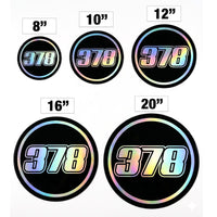 Custom Holographic Racing Number Stickers for Cars (Set of 2) - RCC008