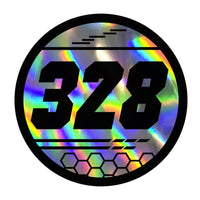 Custom Holographic Racing Number Stickers for Cars (Set of 2) - RCC009