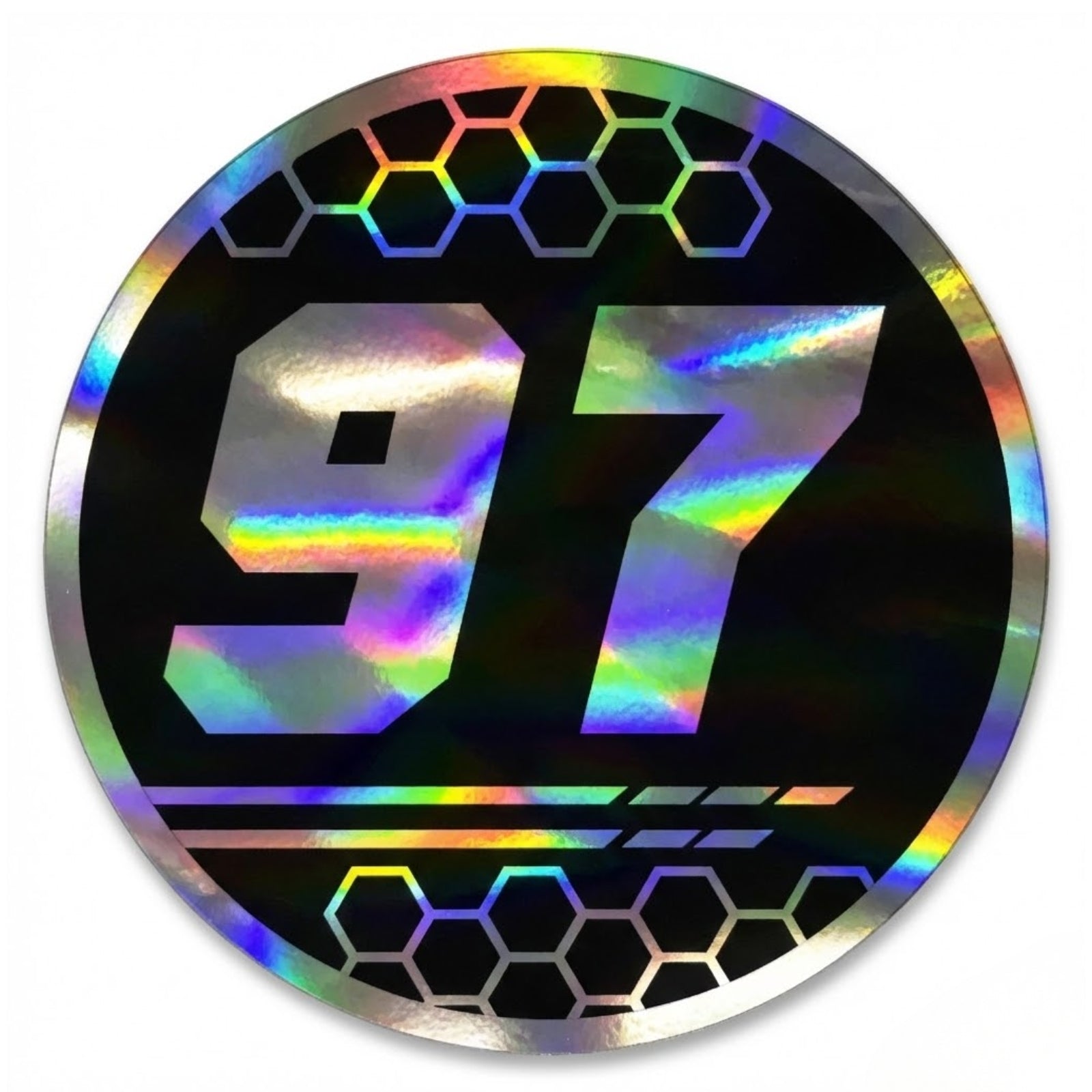 Custom Holographic Racing Number Stickers for Cars (Set of 2) - RCC010