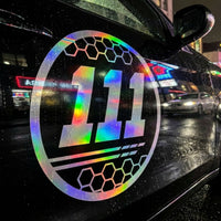 Custom Holographic Racing Number Stickers for Cars (Set of 2) - RCC010