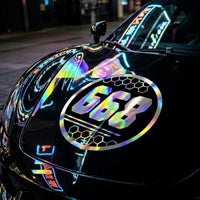 Custom Holographic Racing Number Stickers for Cars (Set of 2) - RCC010