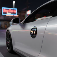 Custom Holographic Racing Number Stickers for Cars (Set of 2) - RCC010