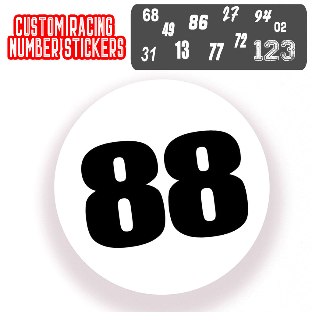 Personalize Custom Race Car Sticker Decals - Circle Number Car Sticker ...