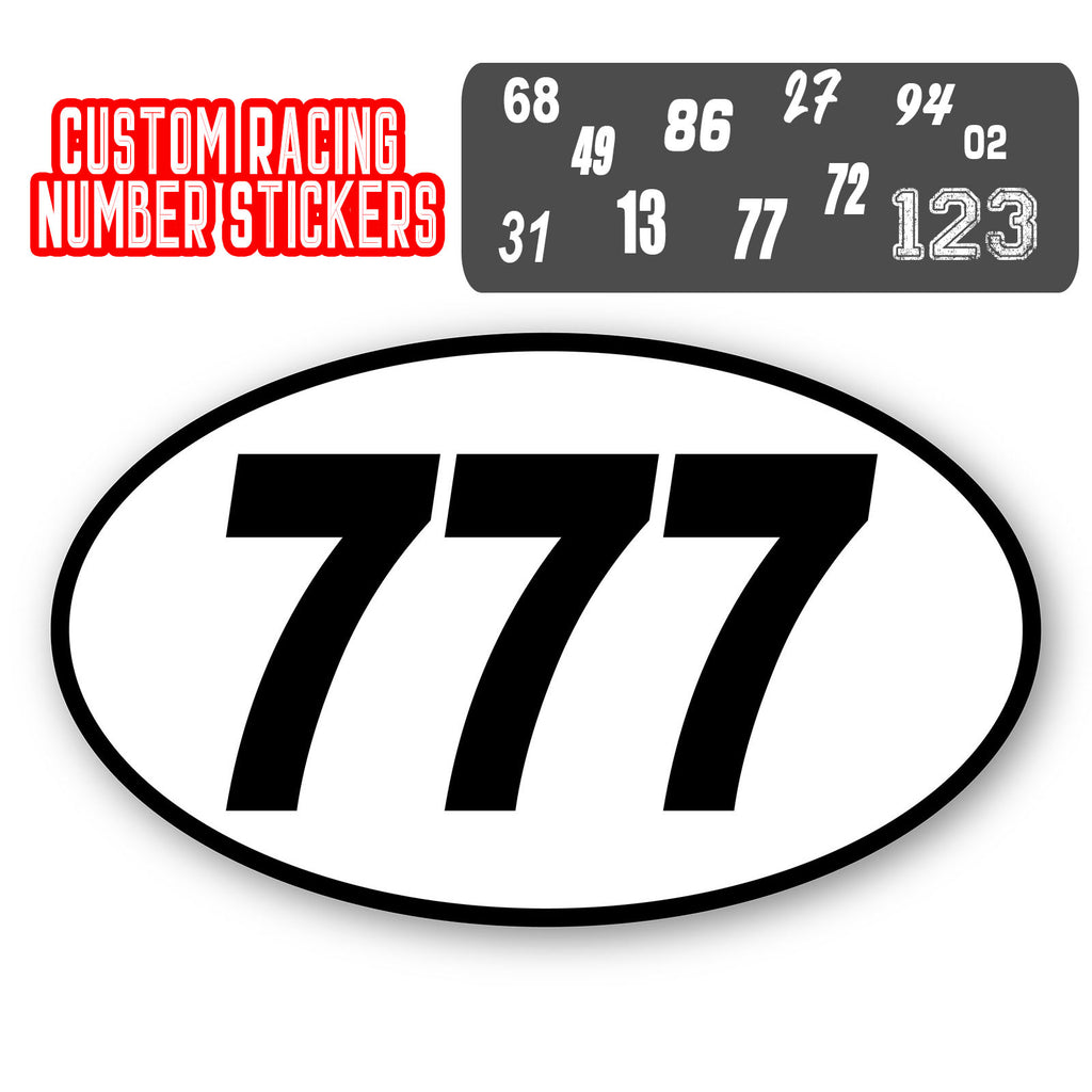 Personalize Custom Race Car Sticker Decals - Oval Number Car Sticker ...