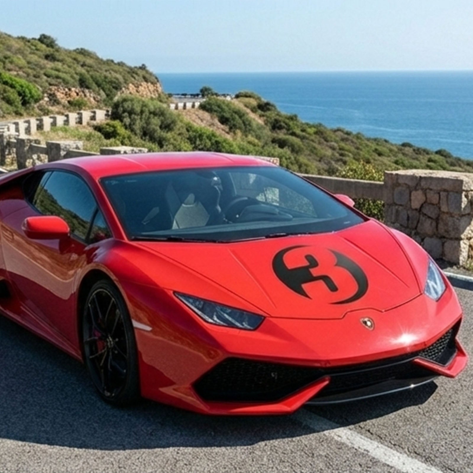 Solid Black Custom Hollow Racing Numbers - "Show-Through" Car Decals (Pair) - Style A