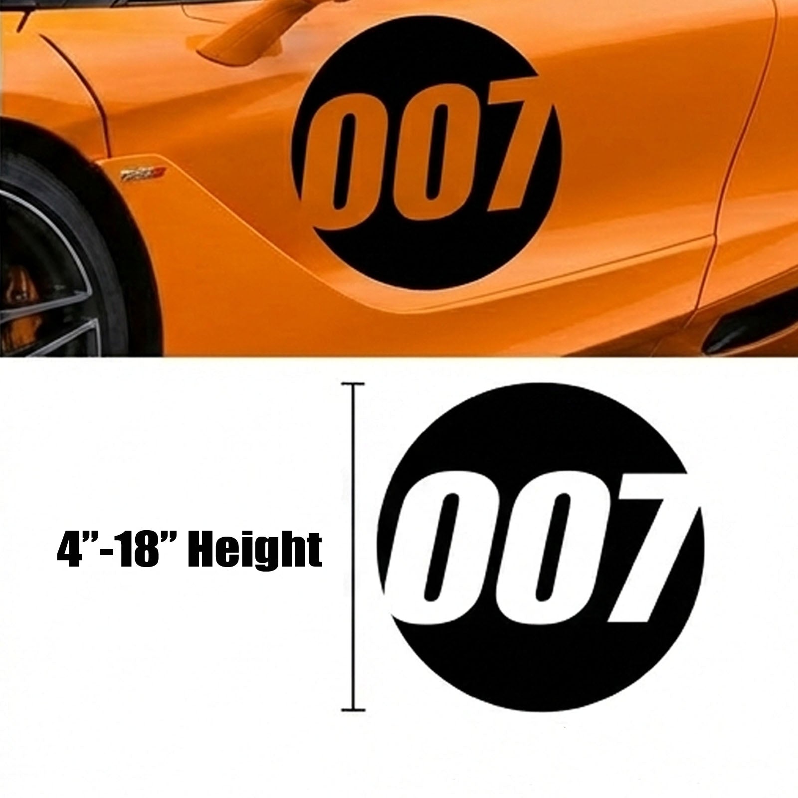 Solid Black Custom Hollow Racing Numbers - "Show-Through" Car Decals (Pair) - Style A