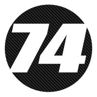 Custom 3D Textured Carbon Fiber Style Racing Numbers - Hollow "Show-Through" Decals (Pair) - Style A - MC Motoparts