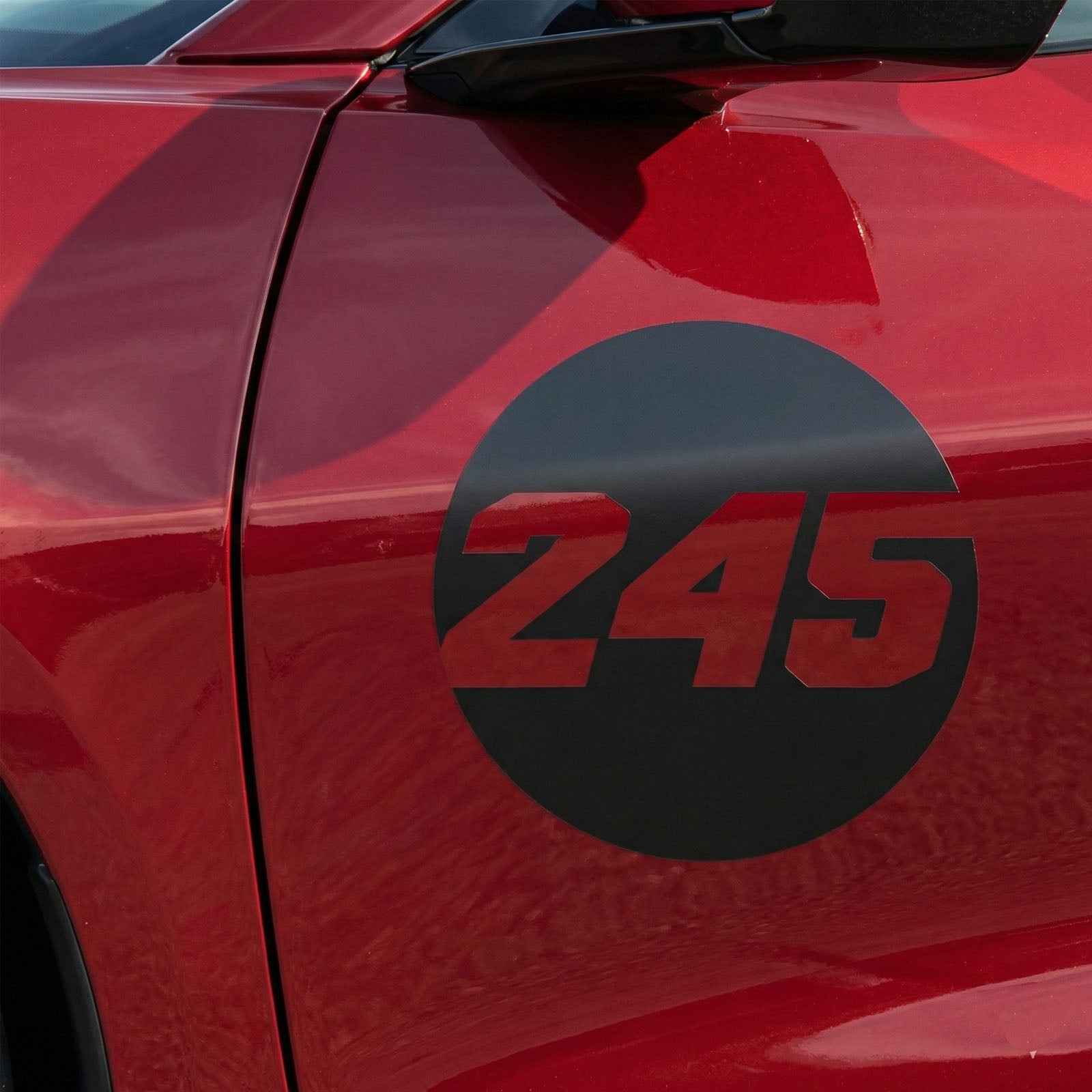 Solid Black Custom Hollow Racing Numbers - "Show-Through" Car Decals (Pair) - Style B - MC Motoparts