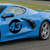 Solid Black Custom Hollow Racing Numbers - "Show-Through" Car Decals (Pair) - Style B - MC Motoparts