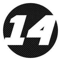 Custom 3D Textured Carbon Fiber Style Racing Numbers - Hollow "Show-Through" Decals (Pair) - Style B - MC Motoparts