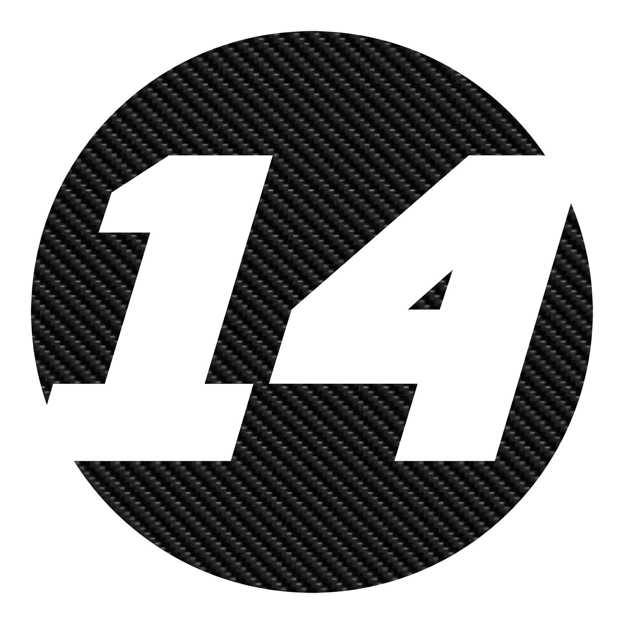 Custom 3D Textured Carbon Fiber Style Racing Numbers - Hollow "Show-Through" Decals (Pair) - Style B - MC Motoparts