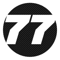 Custom 3D Textured Carbon Fiber Style Racing Numbers - Hollow "Show-Through" Decals (Pair) - Style B - MC Motoparts
