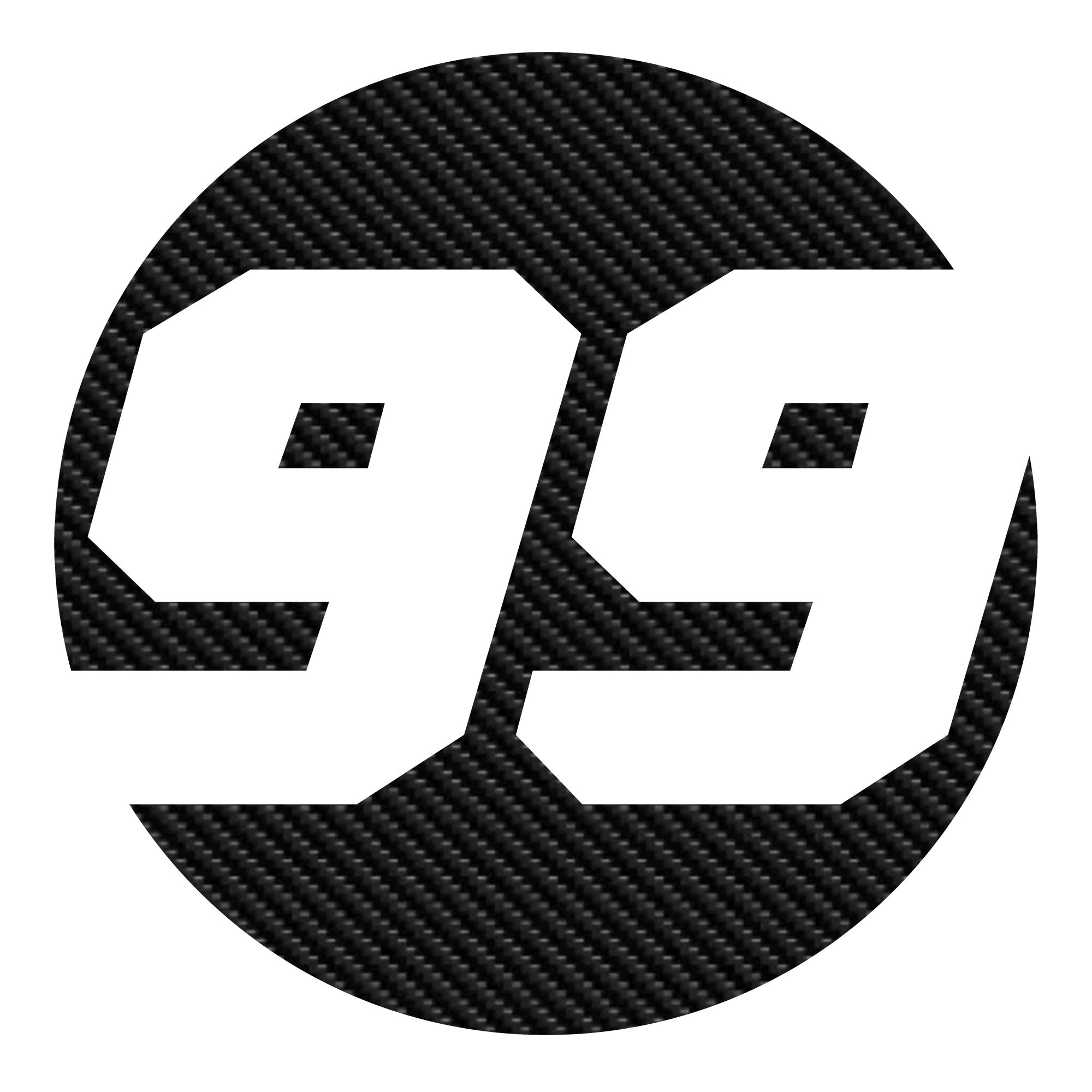 Custom 3D Textured Carbon Fiber Style Racing Numbers - Hollow "Show-Through" Decals (Pair) - Style B - MC Motoparts