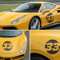 Custom 3D Textured Carbon Fiber Style Racing Numbers - Hollow "Show-Through" Decals (Pair) - Style B - MC Motoparts